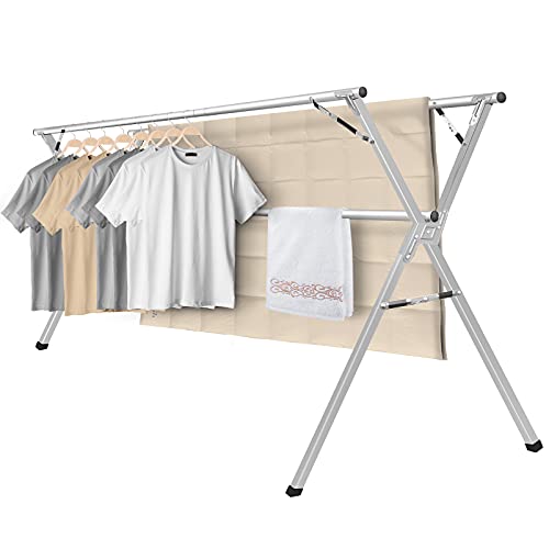 Small Wooden Clothes Drying Rack-Folding, Heavy Duty, Free  Standing-Portable Garment Laundry Dryer-Collapsible Indoor/Outdoor Clothing  Hanging Racks